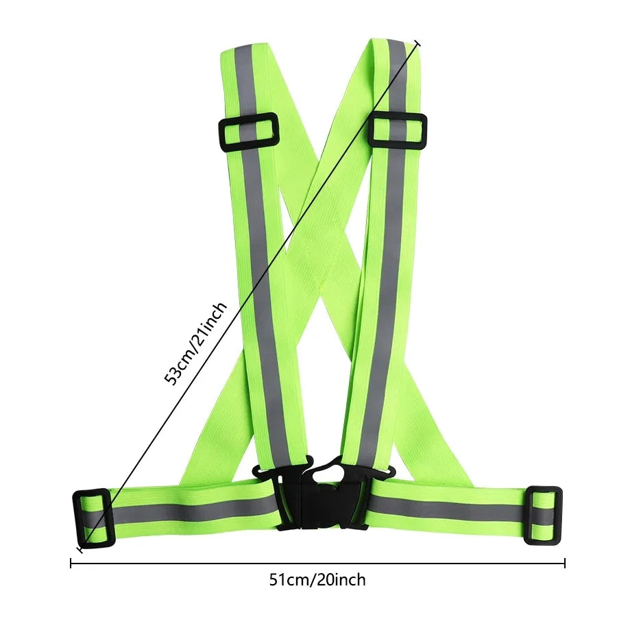 Adjustable Lightweight Reflective Vest for Outdoor Night Walking Biking Safety Gear Waterproof Running Safety Vests with Straps
