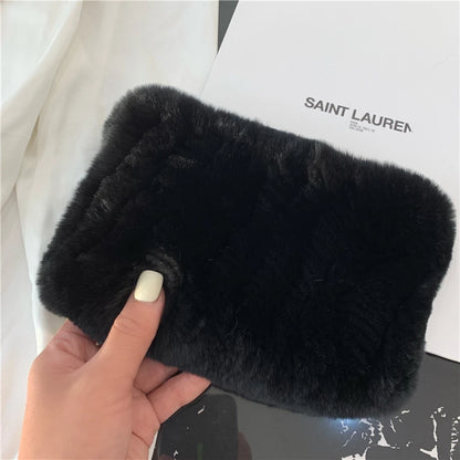 Women Handmade Stretch 100% Real Rabbit Fur Scarf Knit Genuine Rex Rabbit Fur Headbands Girls Natural Rabbit Fur Ring Scarves