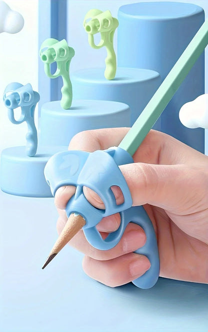 4pcs Grip Pen Corrector Set Writing Corrector Soft Rubber Writing Posture Grip Pen Handwriting Aid Correction Tool