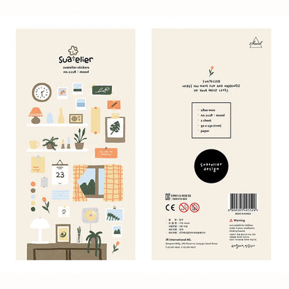 Korean Brand Suatelier Collection Daily Food Vlog Stickers DIY Scrapbooking Journey Diary Stationery Stickers Supplies