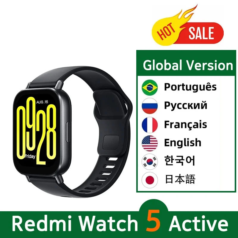 【Brand+】Global Version Xiaomi Redmi Watch 5 Active 2'' Display Up to 18 days of battery life 140+ Workout Modes Bluetooth