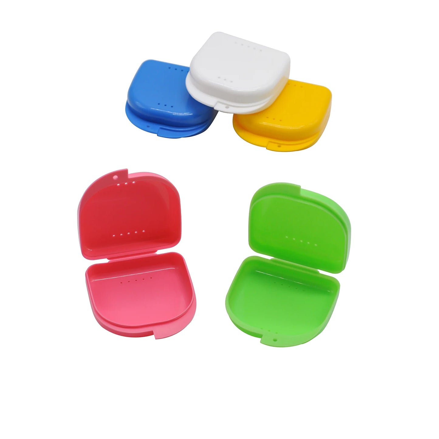 1x Denture Tray Box Dental Orthodontic Retainer Case Plastic Teeth Container False Teeth Protective Case For Storage Cleaning