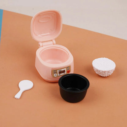 Cooking Set 1:12 Rice Cooker Kitchen Furniture Model Pretend Game Dollhouse Miniature  Scene Cake Toy Children Birthday Gift