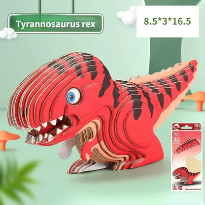 3D Jigsaw Puzzles for Kids Jurassic World Dinosaur Educational Toys Paper Animal Puzzle Cartoon Model Toys Children's Day Gift