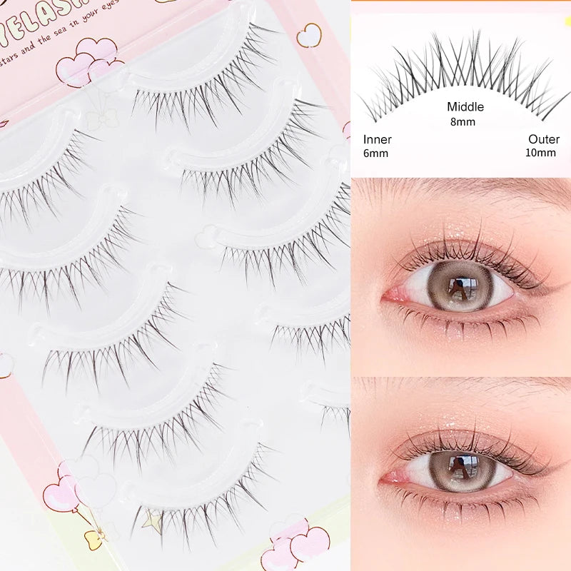 Dream Deer False Eyelashes A Type Eyelashes Upgraded Lash V-shaped 0.14mm Transparent Stem Soft Natural Eye Lashes Mink