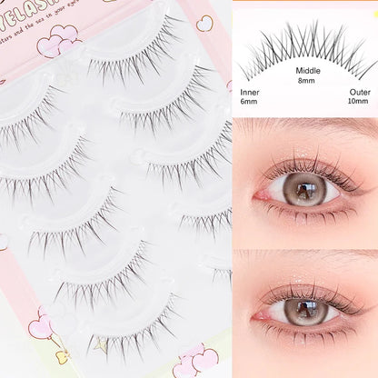 Dream Deer False Eyelashes A Type Eyelashes Upgraded Lash V-shaped 0.14mm Transparent Stem Soft Natural Eye Lashes Mink