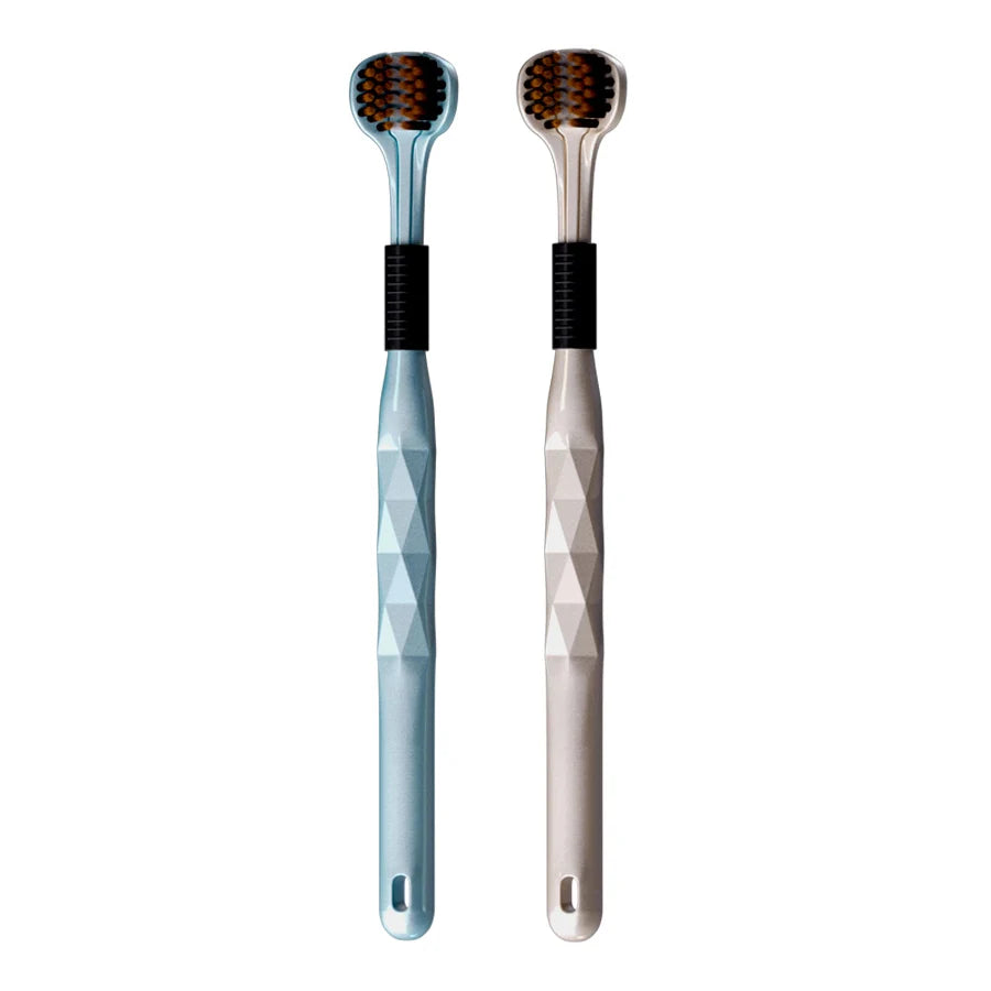 3D Manual Toothbrush 2/4pcs Three sided U-shaped Soft Toothbrush for Comprehensive Oral Cleaning for Adults,Couples, Families