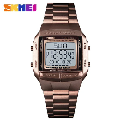 SKMEI 1381 Luxury Digital Watch for Men Sports Electronic Waterproof LED Display Wristwatches Mens Countdown Clock Reloj Hombre