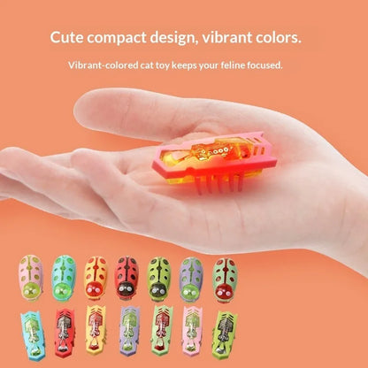 Mini Electric Bug Pet Dog Cat Toy Interactive Cute Ladybird Beetle Animal Shape Cat Toys Walking Insect Cat Playing Supplies
