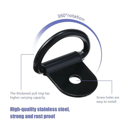 10Pcs D Rings Tie Down Anchors Ring Pull Hook Iron Lashing Ring Load Fit for For Car Truck Trailer RV Van Boat Cargo Accessories