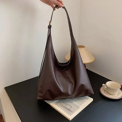 HOMEFISH New Tote bag hand bill of lading shoulder women's bag retro simple large bag Tote bag