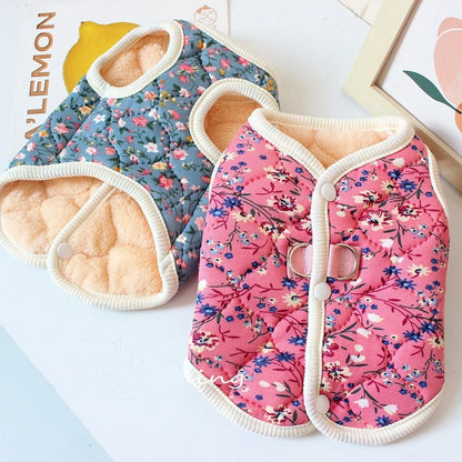 Puppy Floral Vest Pet Clothing Dog Fleece Coat for Dogs Jackets for Small Dogs Winter Jacket for Pet Luxury Clothes XGMY05