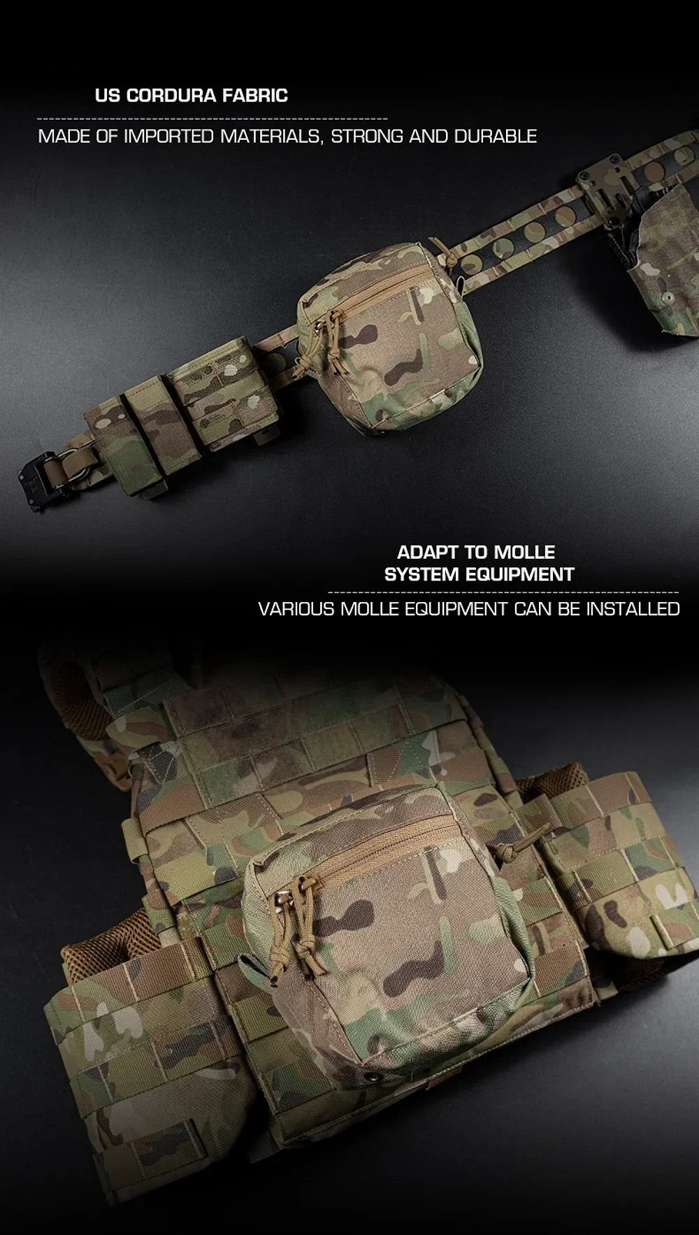 Tactical Molle Pouch Admin GP Pouches Small Utility EDC Bag for Tactical Belt and Molle Vest Storage Bag Hunting Bag