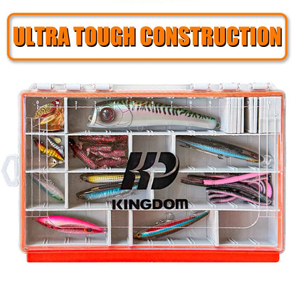 Kingdom Fishing Tackle Box 2 Sizes  Multifunction Tackle Trays Organizer with Removable Dividers Fishing Lure Storage Box