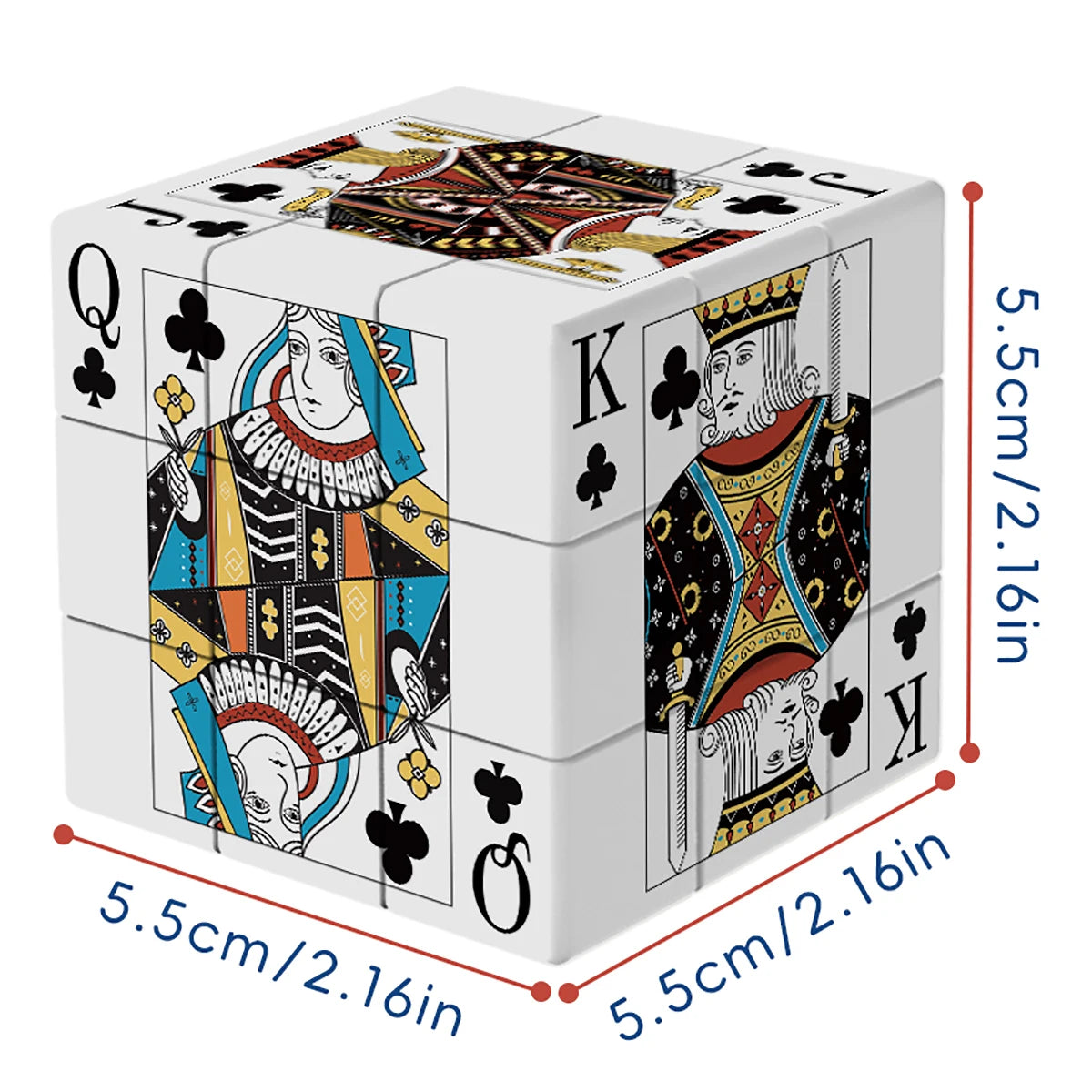 Magic Cube 3x3x3 3D UV printed poker K Q J stress-relieving puzzle professional smooth speed game children's toy gift