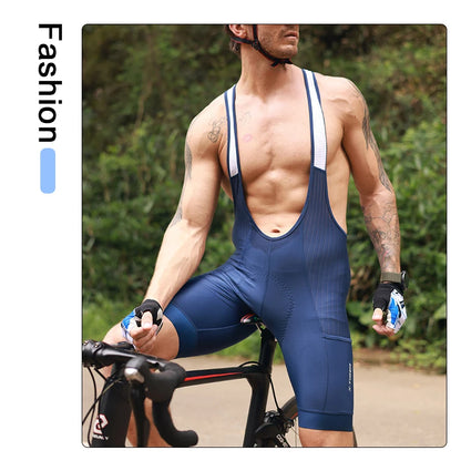 X-TIGER Men's Cycling Shorts Long Distance Riding Bib Shorts Pro Men's Cycling Shorts High Density Foam Cushion 5 CM Leg Gripper