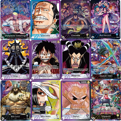 One Piece OPCG Anime Card English Version Monkey.D. Luffy Magellan Donquixote Doflamingo Game Anime Collection Proxy Cards toys