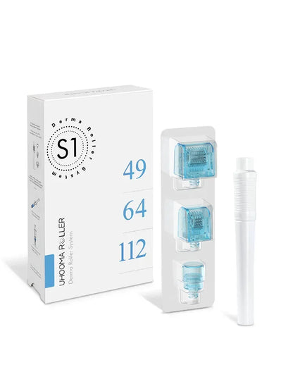 3in1 S1 Derma Roller Stamp Microneedle Dermastamp 49pin 64pin 112pin Replace Head Cartridge Tips Needle Beauty Skin Care 0.2mm