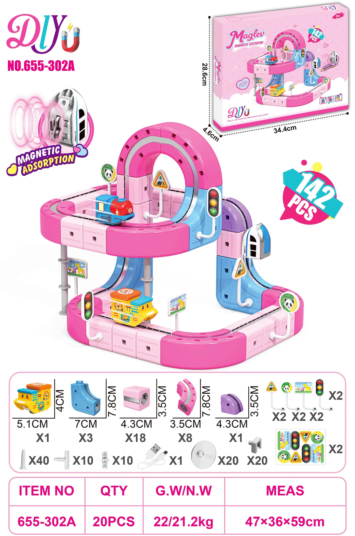 Sell Well Anti-Gravity Magnetic Attraction Track Train Changeable Magnetic Magic Rail Car Electric Train Toy