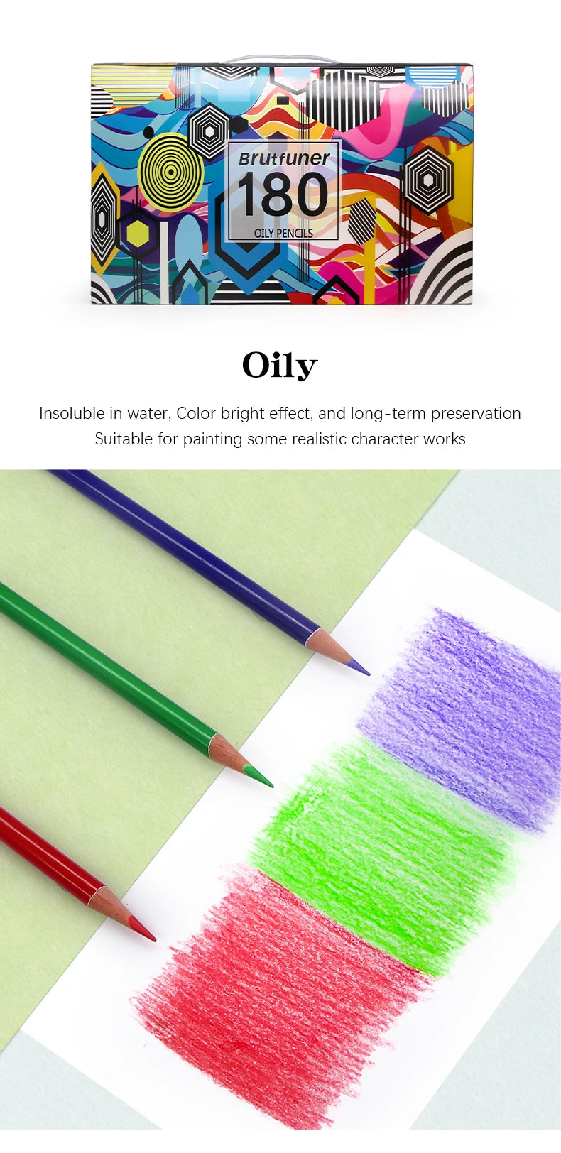 Brutfuner 48/72/120/150/160/180Colors Pencils Professional Oil Wood Soft Watercolor Pencil For School Draw Sketch Art Supplies