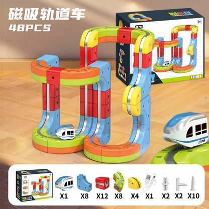 Sell Well Anti-Gravity Magnetic Attraction Track Train Changeable Magnetic Magic Rail Car Electric Train Toy