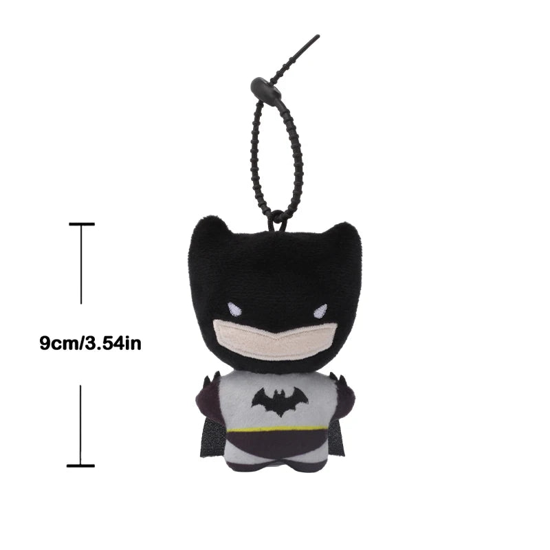 9cm Soft Plush Keychain DC Justice League Batman Superman Harley Quinn Joker Cute Cartoon Movie Dolls Creative Christmas Gifts