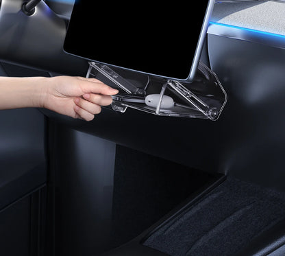 YZ For New Tesla Highland Model 3 Y Juniper Tray Magnetic Under Screen Fold Storage Box ETC Screen Storage Box Accessories