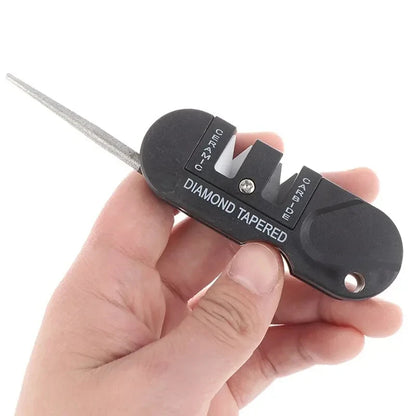 4-in-1 Mini Portable Knife Sharpener Tungsten Ceramic Carbide Whetstone Multifunctional Outdoor Camp Tools
