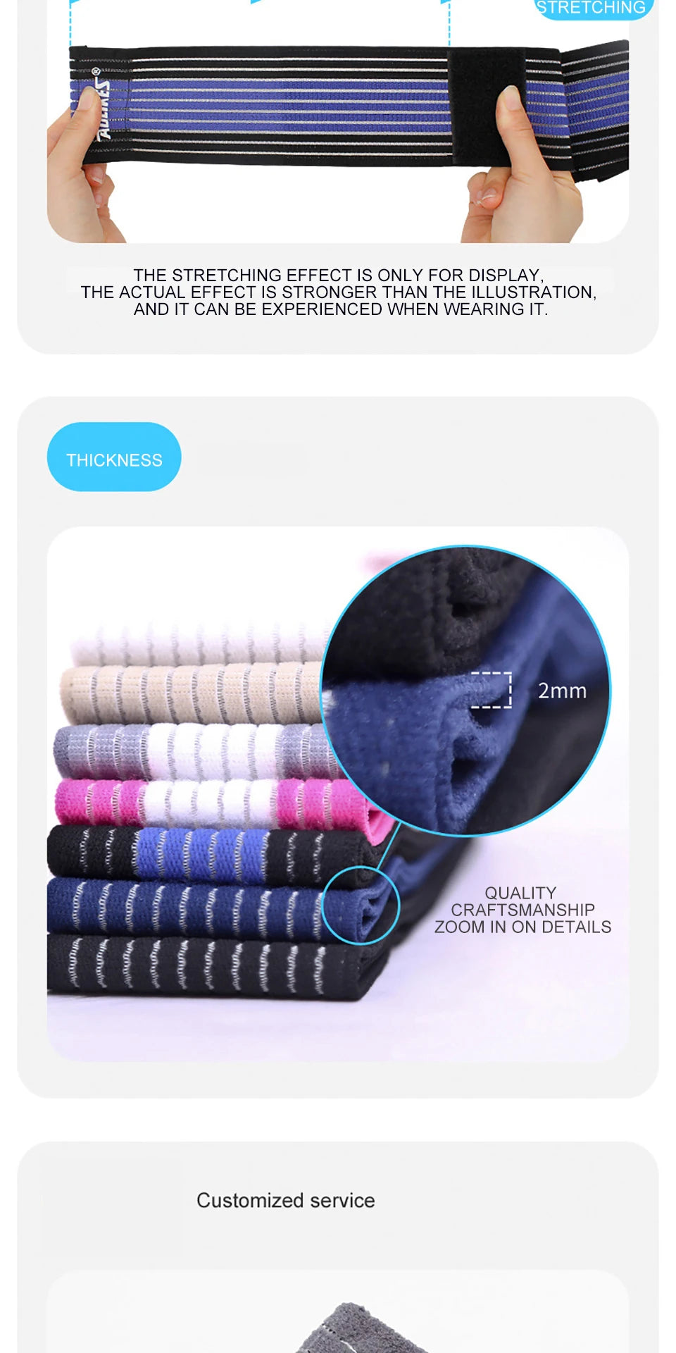 AOLIKES 1PC 40-180cm Compression Bandage Protector Knee Support Brace Sports Elastic Elbow Straps Leg Bands Bandage Workout Wrap
