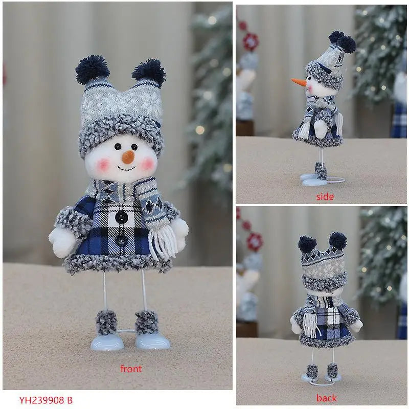 New Year Valentine's Day Plush doll toy cute skiing rocking snowman decorations plush toy holiday party house gifts for girl