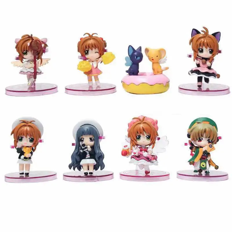 8 Pieces / Set Card Captor Sakura Cute Doll Vinyl Action Figure Collection Animation Model Toy