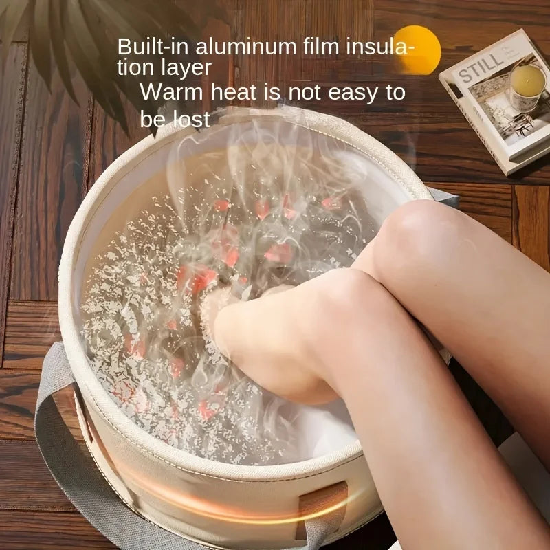 Foldable Portable Folding Foot Soak Bath Tub with Heat Preservation - Multifunctional Deep Basin, Foot Spa Bucket Massagem