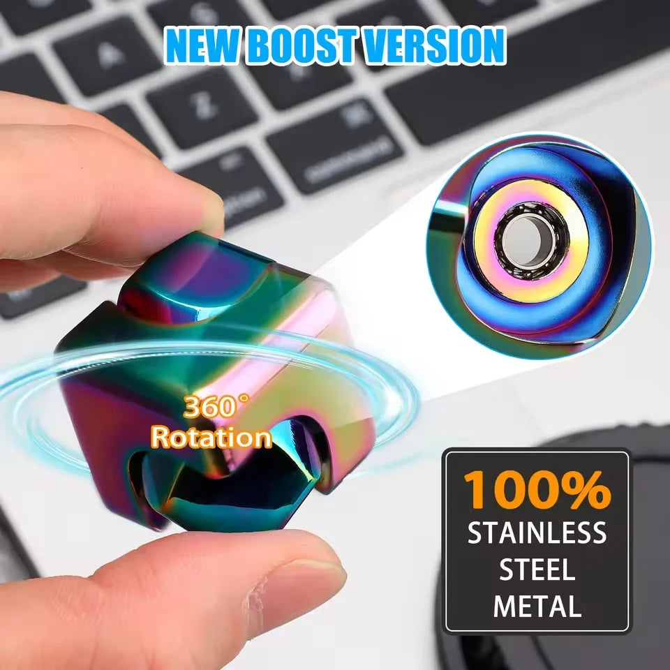 Metal Cube Spinner Fidget Toy Fingertips 3D Puzzle Gyro Gear Sensory Anti Stress Relief Educational Games for  Adults