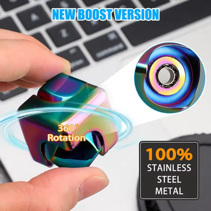 Metal Cube Spinner Fidget Toy Fingertips 3D Puzzle Gyro Gear Sensory Anti Stress Relief Educational Games for  Adults