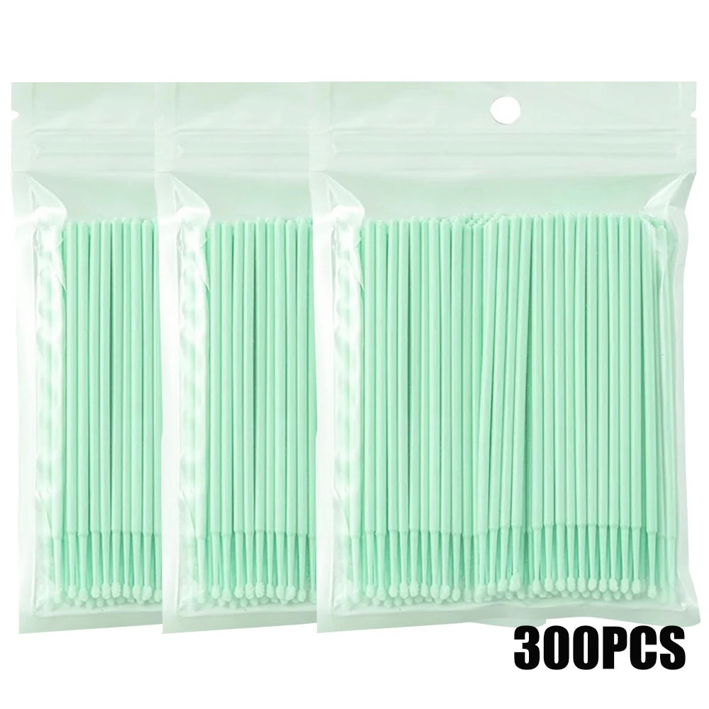 300/2000pcs Cotton Swabs MicroBrush Eyelash Extension Brushes For Makeup Nail Art Individua Applicator Lash Clean Removing Tool