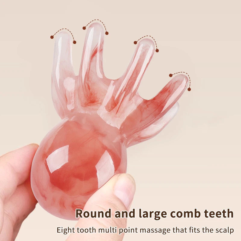 Resin Octopus Massage Comb Head Meridian Scraping Scalp Massage Brush Acupuncture Gua Sha Massage Comb Fatigue Relief Massage'
