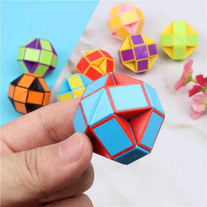 1/3/6Pcs/sets Folding Magic Snake Ruler Puzzle Antistress Cube Educational Toy Kids Birthday Party Favors Bags School Reward