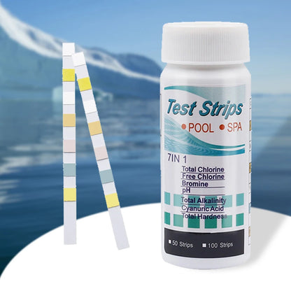 50/100pcs 3/5/6/7 in 1 Swimming Pool PH Test Strips SPA Swimming Pool Water Tester Paper Hardness Tool for Chlorine Bromine