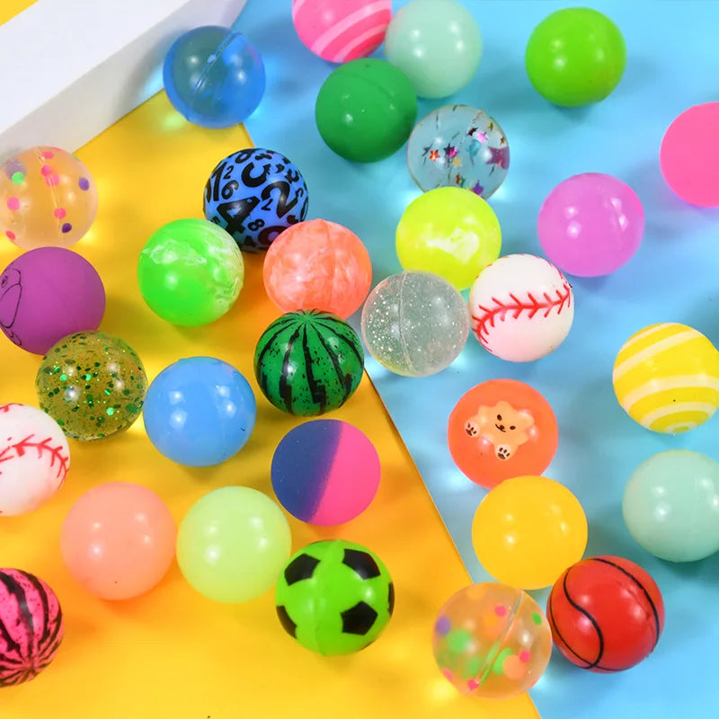 10-50Pcs Rubber Bouncy Ball Kids Favors Summer Birthday Party Gift for Guests Goody Pinata Fillers Prizes Bouncing Ball Toy 25mm