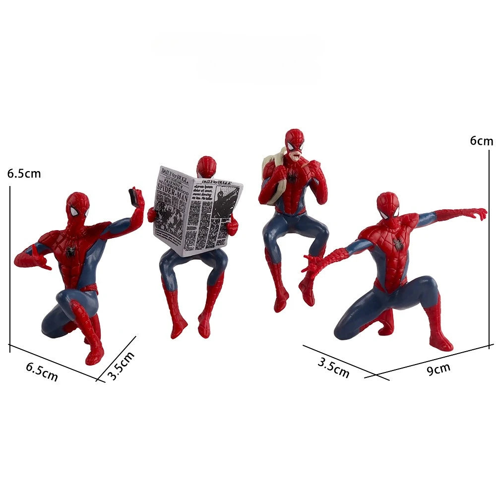 4PCS Hasbro Marvel Spider Man Superhero Spiderman 7-9cm Action Figure Spider-Man Anime Collection Mini Toys Model Children Gift