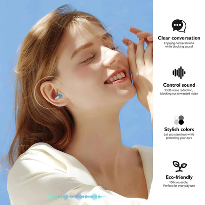 HUAK High Fidelity Silicone Ear Plugs for Noise Cancelling Washable Reusable Musicians Motorcycles Sleeping Work, Study, Swim