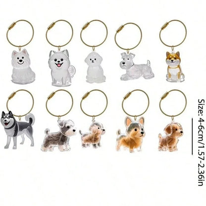 Transparent Dog Hair Storage Container Adorable Pet Keepsake Capsule Pendant With Key Ring for Pet Lovers DIY Memorial Keychain
