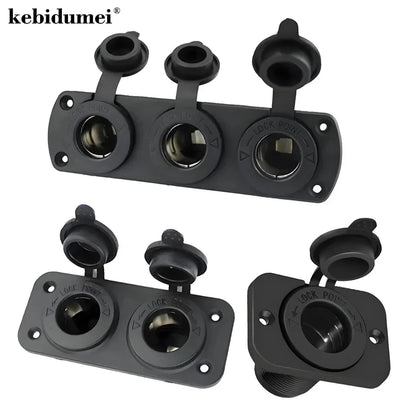 DIY 1/2/3 Holes Panel Waterproof Cigarette Lighter Socket Power Outlet Replacement Kits for Car Motorcycle Boat RV Truck 12V