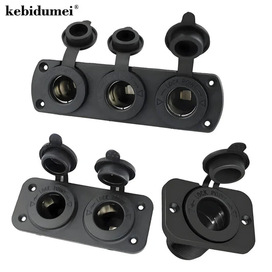 DIY 1/2/3 Holes Panel Waterproof Cigarette Lighter Socket Power Outlet Replacement Kits for Car Motorcycle Boat RV Truck 12V
