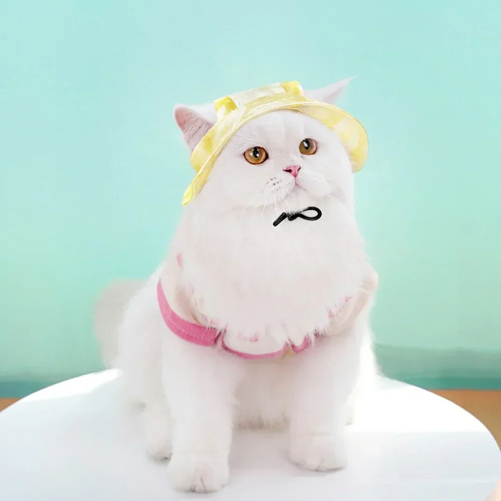 Small Dog Cat Hats Cat Cowboy Hat with Ear Holes Tiny Pet Birthday Party Costume Cat Headwear Puppy Dog Kitten Hat Chihuahua Cap