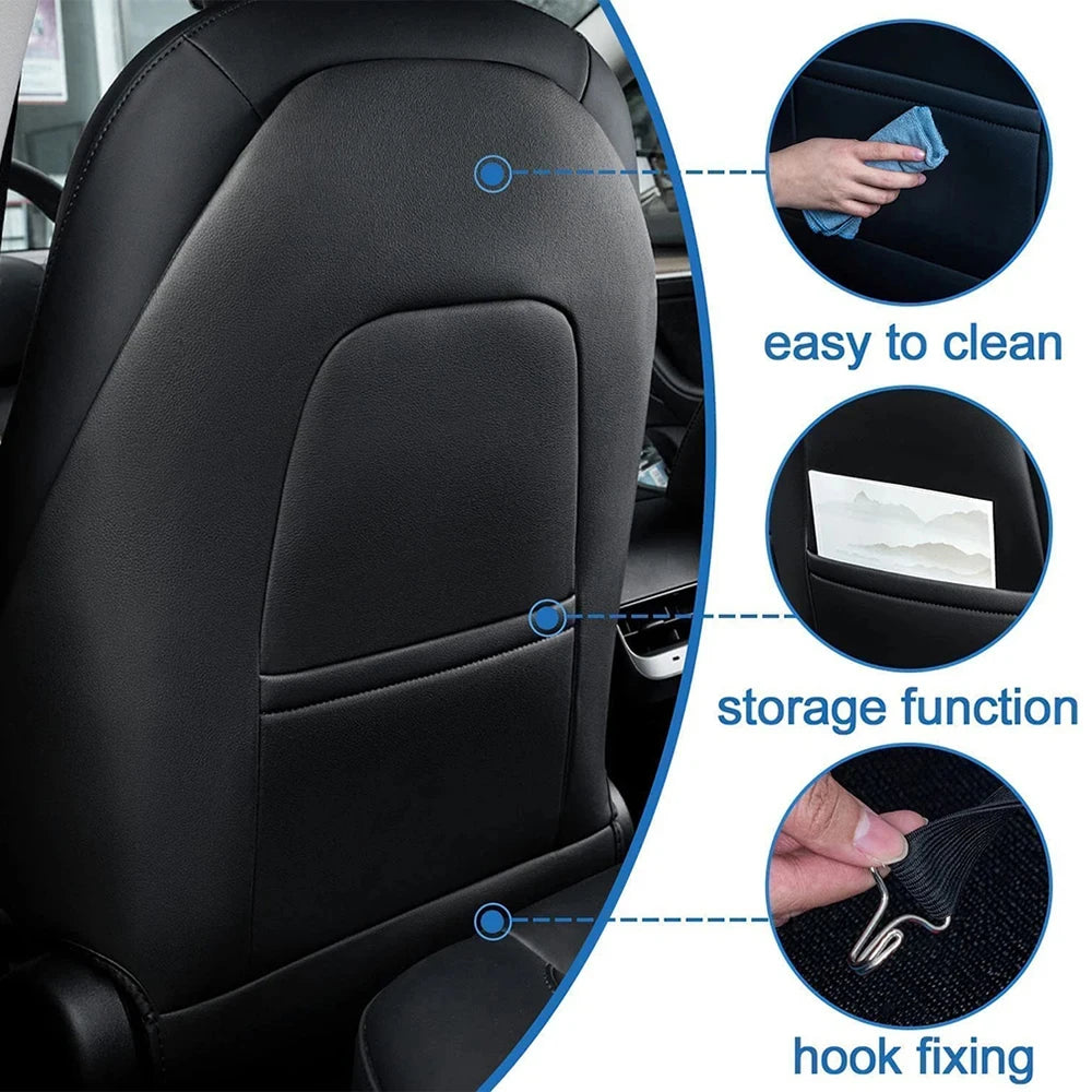 Car Seat Anti Kick Pad For Tesla Model Y Juniper Leather Full Surround Seat Back Anti Scratch Protector Car Interior Accessories