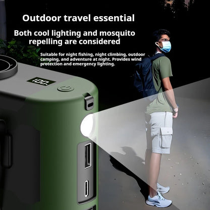 Portable Waist Clip Fan Mini USB Charging Hanging Fan with LED Flashlight Outdoor Single/dual Air Outlet Fan 20000/10000Mah F6/7