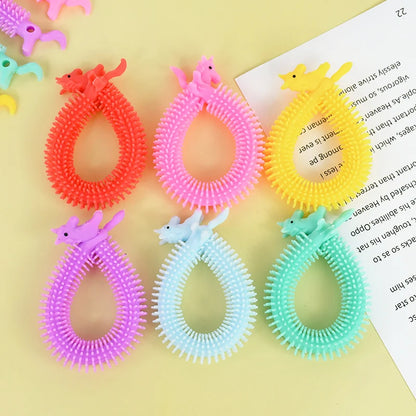 6-24pcs Funny Unicorn Pull Worm Stretch String TPR Rope Kids Birthday Party Favors Gift Children Stress Relief Fidget Toys