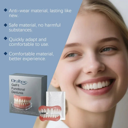 Dentures Full Set Natural Upper Lower Braces Silicone Denture Set for Men Women Instant Confident Fake Tooth Oral Hygiene Care