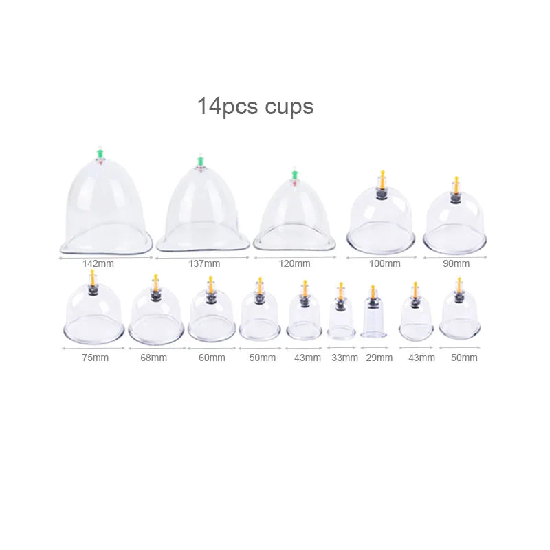 Big Size Vacuum Cupping Breast & Buttocks Enlargement Massager Suction Pump Machine Butt Lifting Device Back Massage Cans